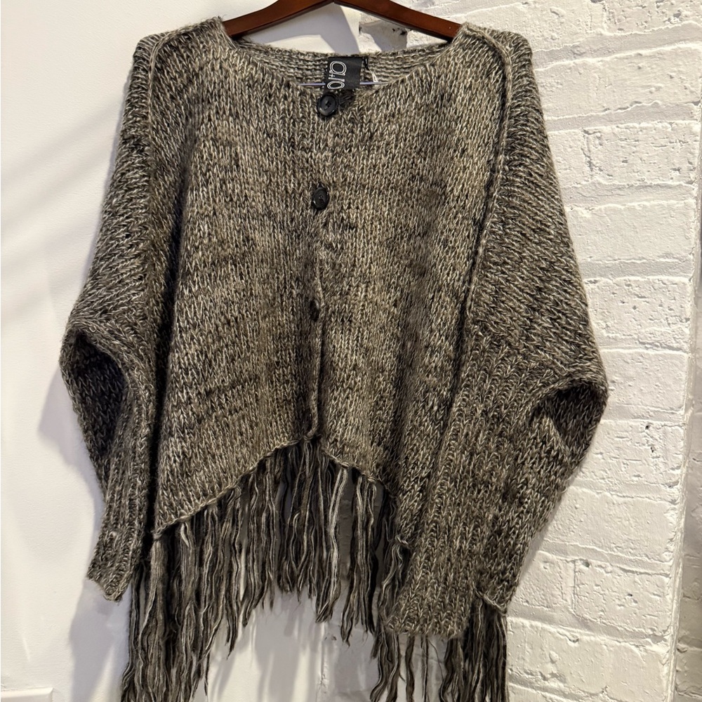 Chic Fringe Cardigan - Black